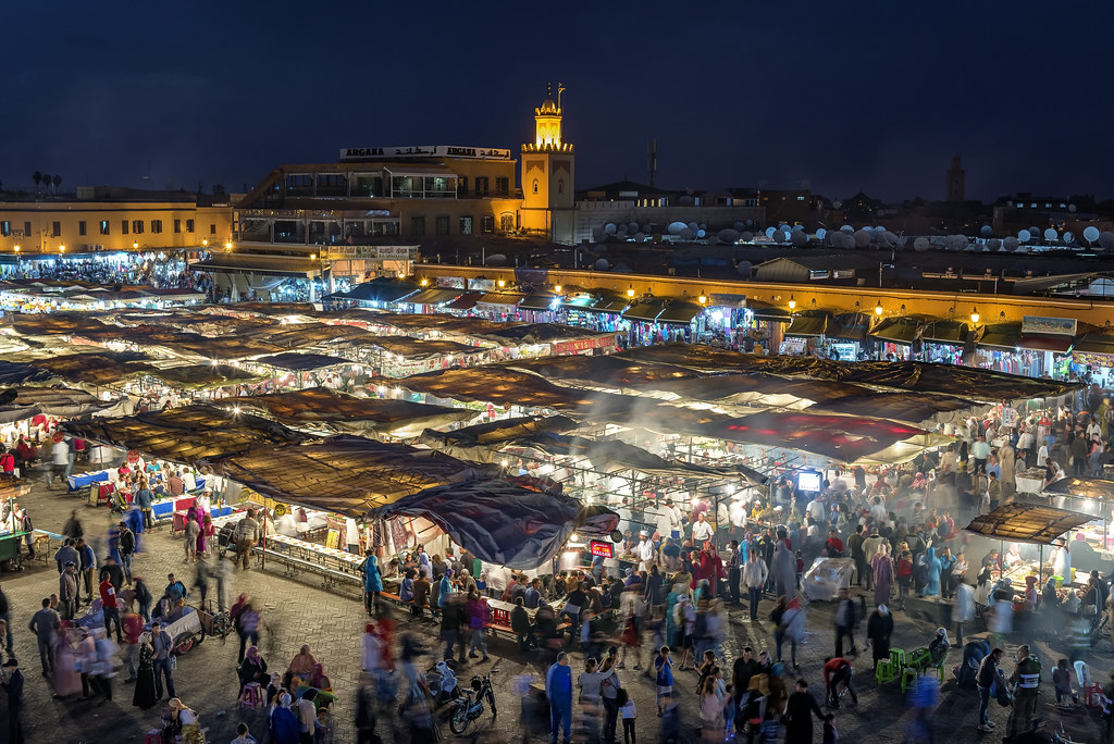 Marrakech - Plaza Jemaa el Fna por la noche